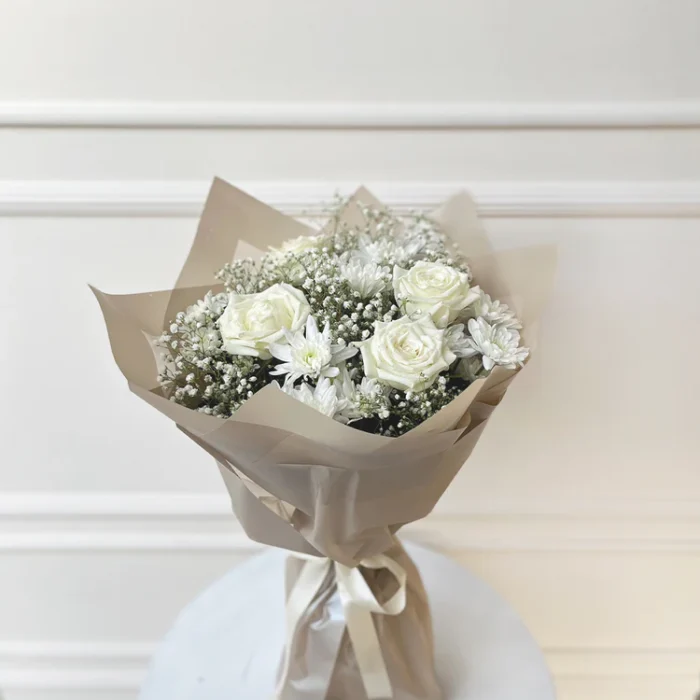 "Father's Pride Bouquet - Elegant floral arrangement with roses, lilies, and greenery."