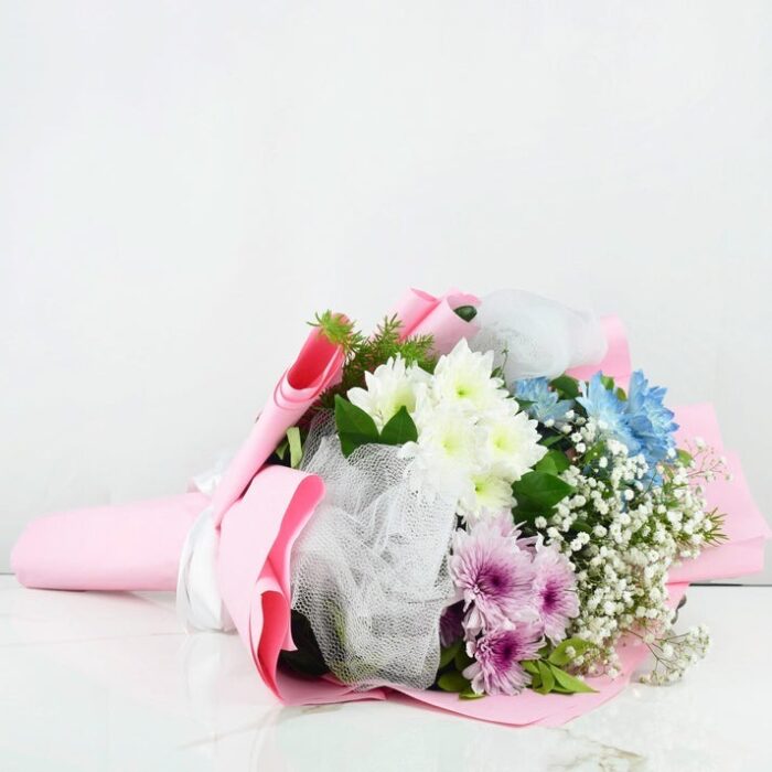 Perfect Pastels Birthday's Gift, pastel flower bouquet, birthday floral arrangement, premium flowers for birthdays, elegant floral gift, boutique flower shop Lahore, soft bloom flowers